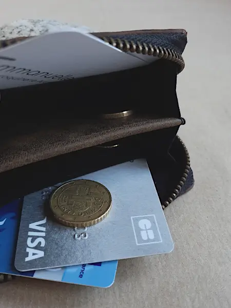 Porte monnaie Zip en cuir marron vintage - Emmanuelle Olivier Maroquinerie