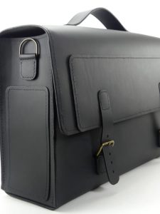 Cartable Homme cuir lisse noir - Modèle Le 3 pièces - Emmanuelle Olivier Maroquinerie