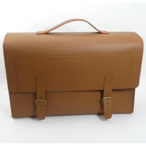 Cartable Homme cuir lisse marron clair - Modèle Le 3 pièces - Emmanuelle Olivier Maroquinerie
