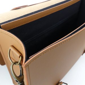 Cartable Homme cuir lisse marron clair - Modèle Le 3 pièces - Emmanuelle Olivier Maroquinerie