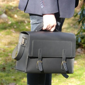 Cartable Homme cuir lisse marron clair - Modèle Le 3 pièces - Emmanuelle Olivier Maroquinerie