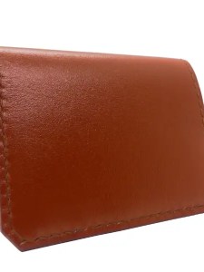 Porte-cartes en cuir lisse marron - Emmanuelle Olivier Maroquinerie