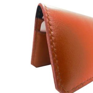 Porte-cartes en cuir lisse marron - Emmanuelle Olivier Maroquinerie