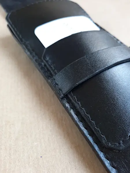 Etui en cuir lisse noir pour 4 stylos - Version Luxe - Emmanuelle Olivier Maroquinerie