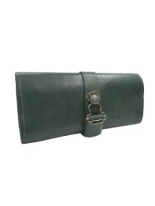 Marmotte en cuir vert pour 3 montres – Emmanuelle Olivier Maroquinerie