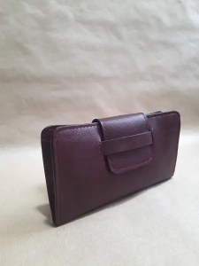 Pochette à billets en cuir basane rouge - Cuir Français - Emmanuelle Olivier Maroquinerie