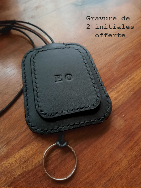 Porte-clés Cloche - Gravure de 2 initiales offerte- Emmanuelle Olivier Maroquinerie