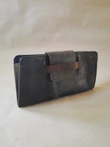 Pochette à billets en cuir basane marron vintage – Cousue main – Emmanuelle Olivier Maroquinerie